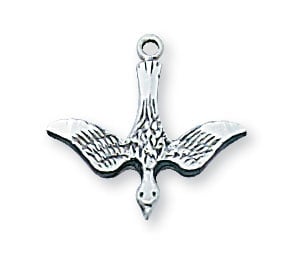 Holy Spirit Sterling Silver Medal with 18" Chain