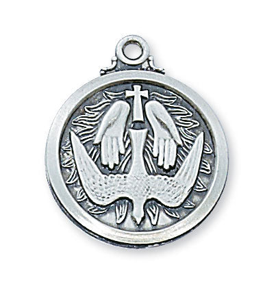 Holy Spirit Sterling Silver Medal on 20" Chain