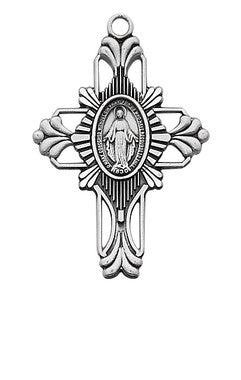 Sterling Silver Miraculous Medal Cross