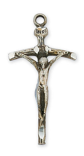 Sterling Silver Papal Crucifix on 18" Chain