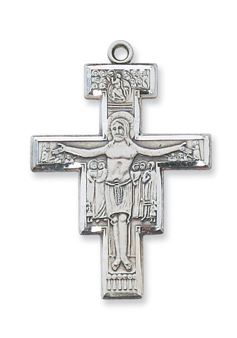 Sterling Silver San Damiano Crucifix on 20" Chain