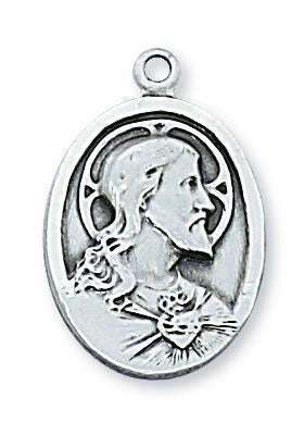 Scapular Sterling Silver Medal on 20" Chain