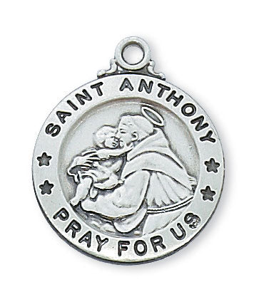 St. Anthony Sterling Silver Medal on 20" Chain