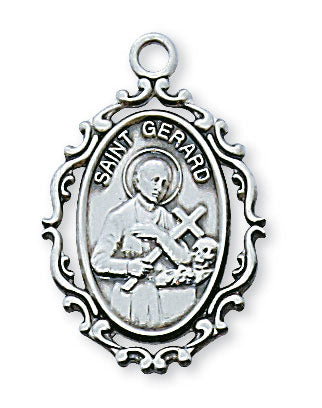 St. Gerard Sterling Silver Medal on 18" Chain