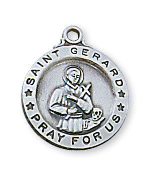 Sterling Silver St. Gerard Medal on 18" Chain