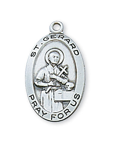 St. Gerard Sterling Silver Medal on 18" Chain