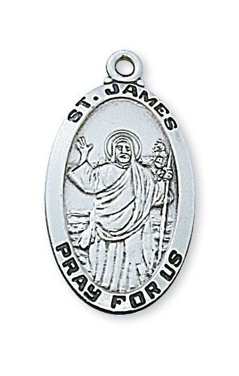 St. James Sterling Silver Medal on 24" Chain