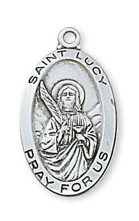 St. Lucy Sterling Silver Medal on 18" Chain