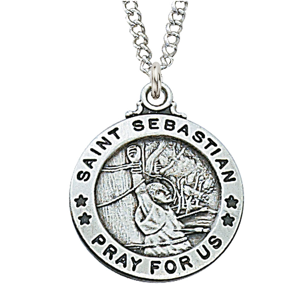 St. Sebastian Sterling Silver Medal on 20" Chain