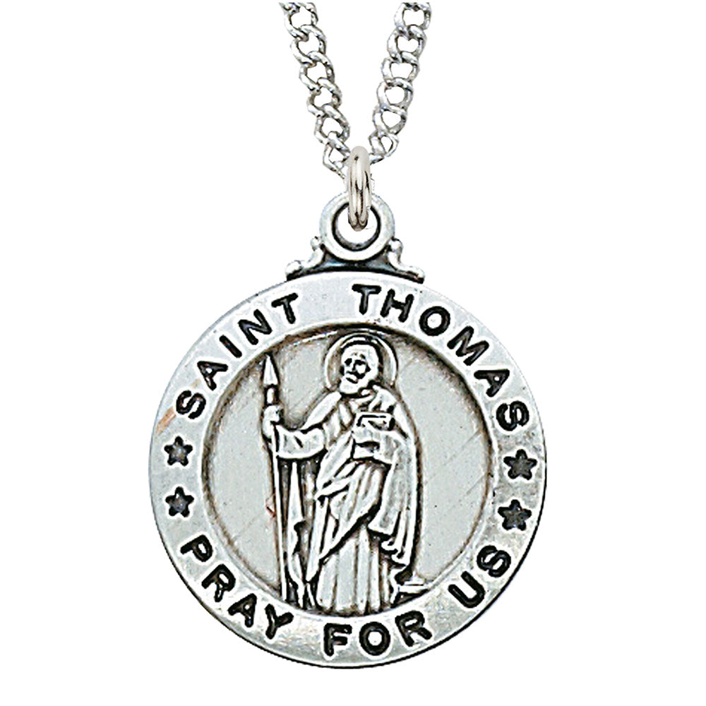 St. Thomas Sterling Silver Medal on 20" Chain