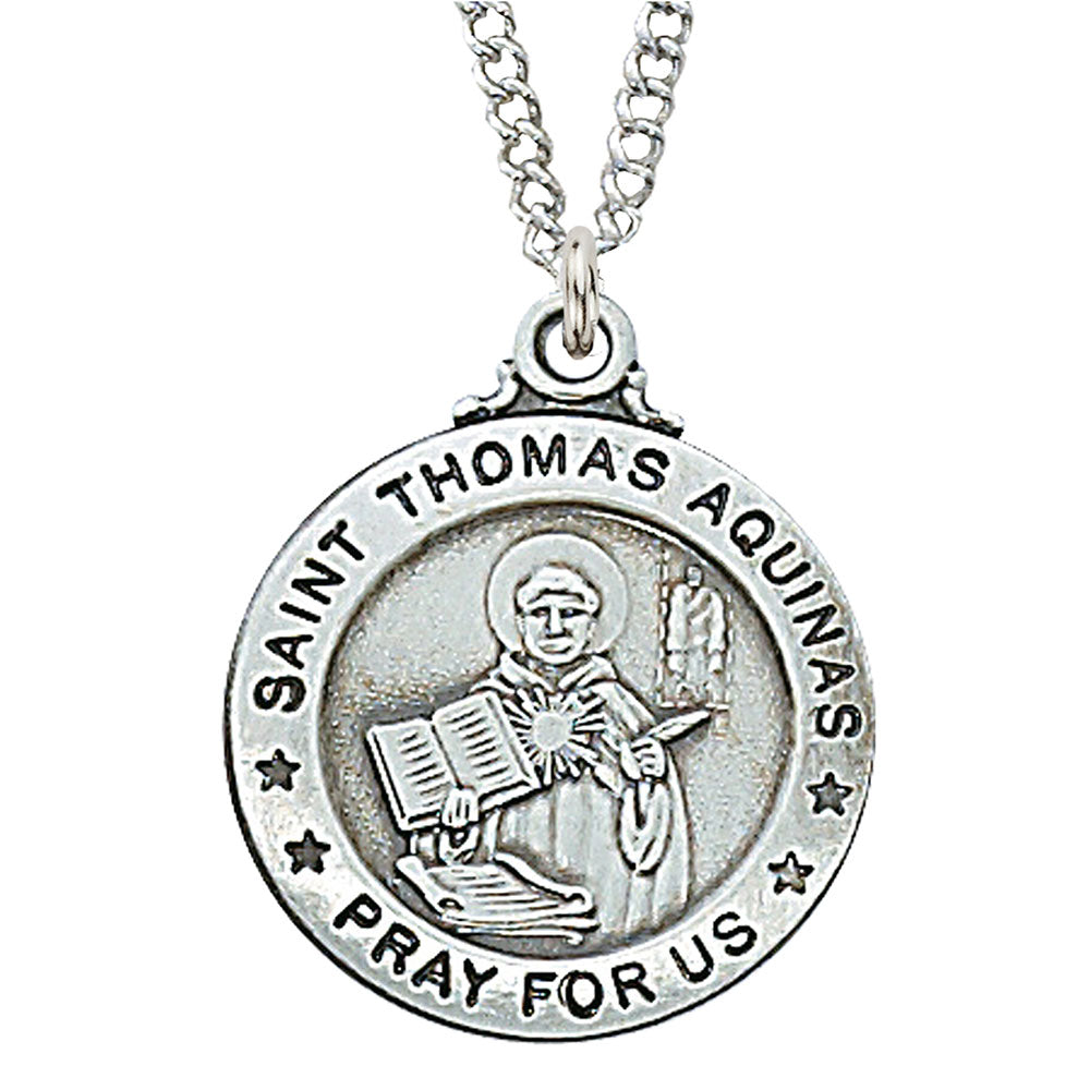 St. Thomas Aquinas Sterling Silver Medal on 20" Chain