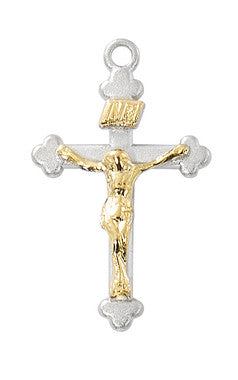 Sterling Silver Two Tone Crucifix