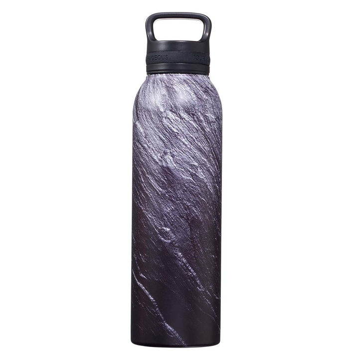 Strong & Courageous Black Stone Stainless Steel Water Bottle - Joshua 1:9