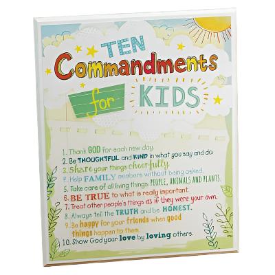 Ten Commandments For Kids - Wall Plaque