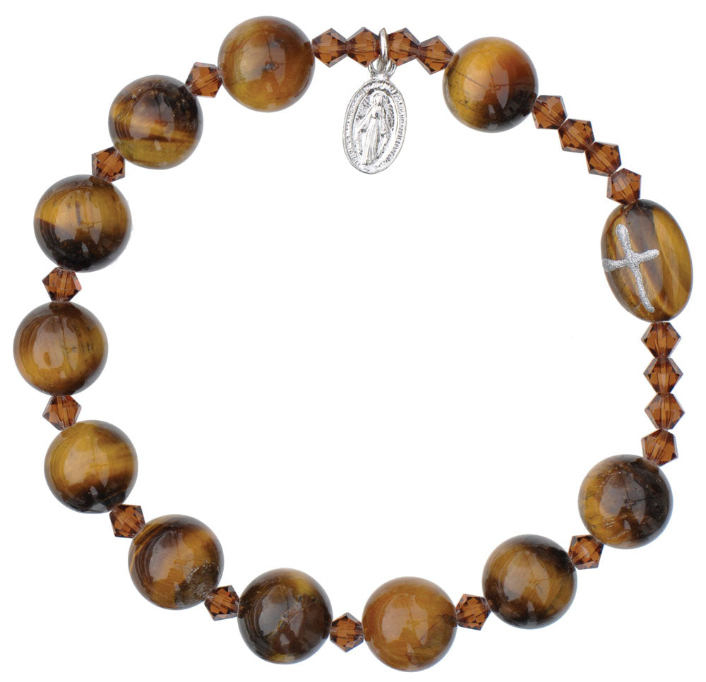 Genuine Tiger Eye Rosary Bracelet