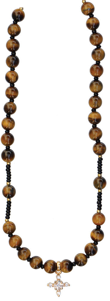 Tiger Eye Rosary Necklace