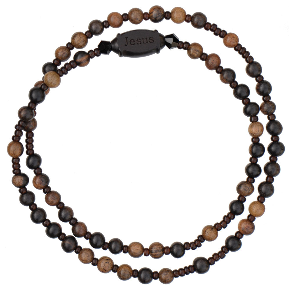 4mm Jujube Wood Twist Rosary Bracelet