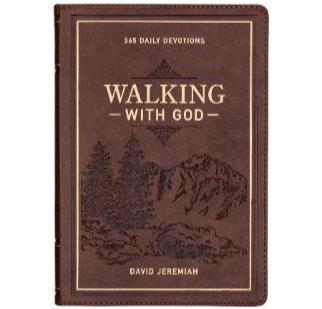 Walking With God Large Print Brown Faux Leather Devotional