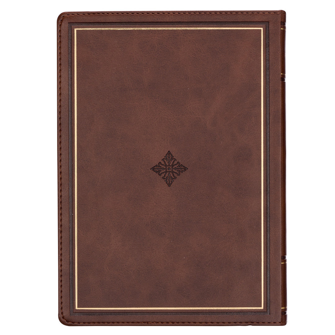 Walking With God Large Print Brown Faux Leather Devotional