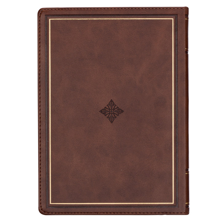 Walking With God Large Print Brown Faux Leather Devotional