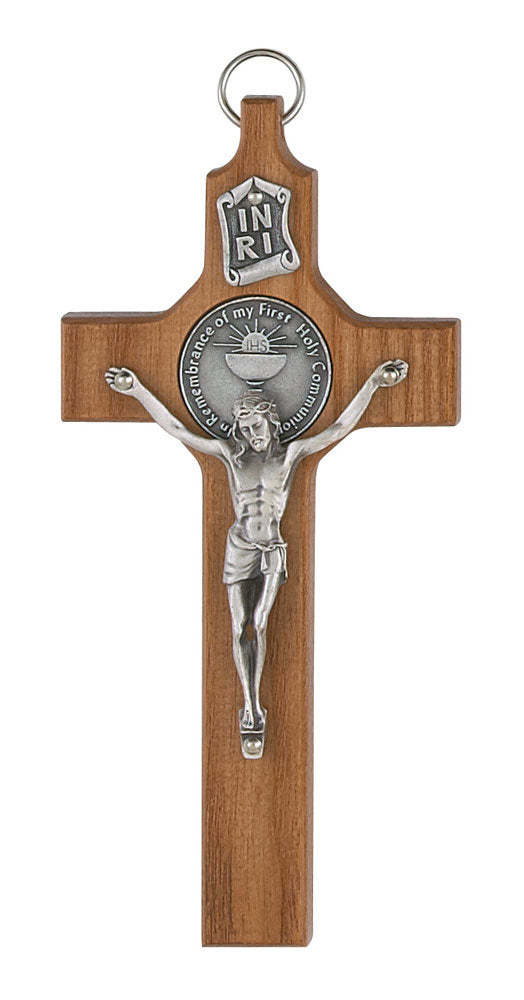 6" Walnut 1st Communion Crucifix