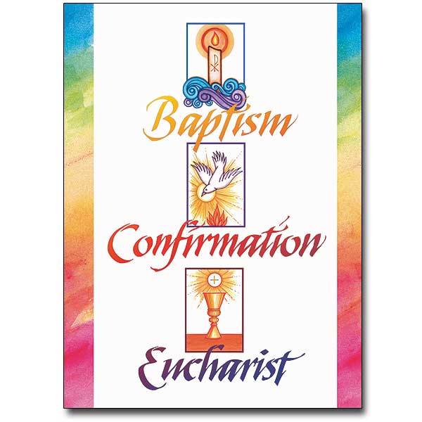 Baptism, Confirmation, Eucharist RCIA Congratulations Card