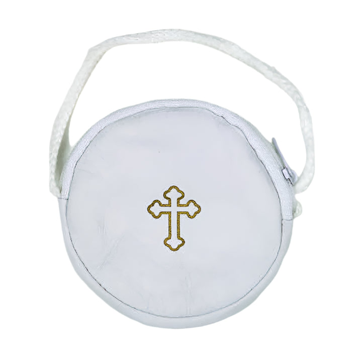 White Leather Rosary Case