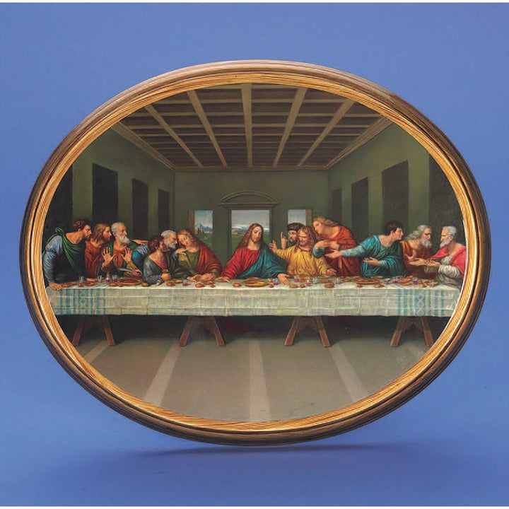 Wooden Last Supper Oval Plaque