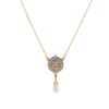 14K Gold Dipped Mary and Child Pearl Drop Necklace