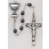 Sterling Silver Oval Hematite First Communion Rosary