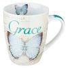Grace Blue Butterfly Coffee Mug - Ephesians 2:8