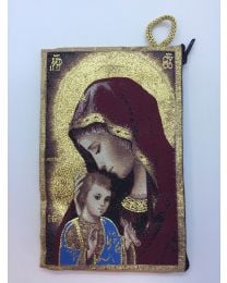 Madonna & Child Kilim Rosary Medium Bag-Red