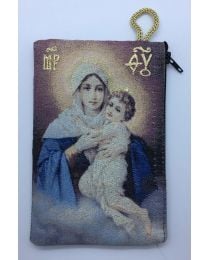 Mary with Child Kilim Rosary Bag-Light