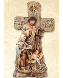 10" Holy Family Nativity on Cross Figurine
