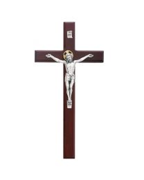 12" Cherry Crucifix with Gold Halo 