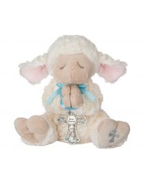 13" Serenity Lamb Plush with Crib Cross - Blue