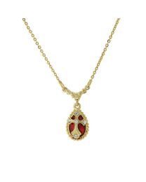 14K Gold Dipped Enamel Crystal Cross Pendant Necklace 