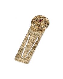 14K Gold Dipped Red Crystal Cross Bookmark