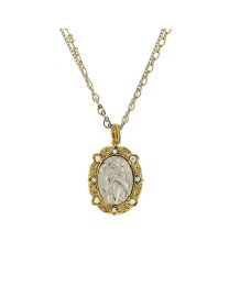 14K Gold Dipped Crystal Guardian Angel Locket Necklace