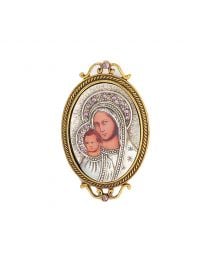 14K Gold Dipped Iconica Mary Brooch