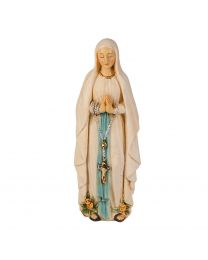 4" Cold Cast Resin Hand Painted Statue of Our Lady of Lourdes in a Deluxe Window Box
