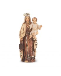 4" Cold Cast Resin Hand Painted Statue of Our Lady of Mount Carmel in a Deluxe Window Box