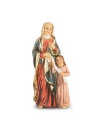 4" Cold Cast Resin Hand Painted Statue of Saint Anne in a Deluxe Window Box