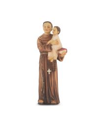 4" Cold Cast Resin Hand Painted Statue of Saint Anthony in a Deluxe Window Box