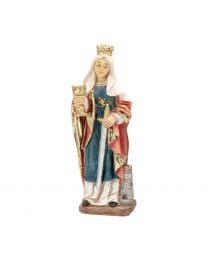 4" Cold Cast Resin Hand Painted Statue of Saint Barbara in a Deluxe Window Box
