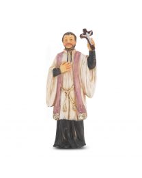 4" Cold Cast Resin Hand Painted Statue of Saint Francis Xavier in a Deluxe Window Box