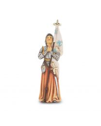4" Cold Cast Resin Hand Painted Statue of Saint Joan of Arc in a Deluxe Window Box