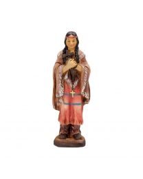 4" Cold Cast Resin Hand Painted Statue of Saint Kateri Tekakwitha in a Deluxe Window Box
