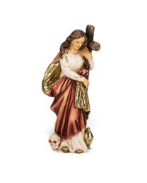 4" Cold Cast Resin Hand Painted Statue of Saint Mary Magdalene in a Deluxe Window Box