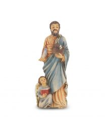4" Cold Cast Resin Hand Painted Statue of Saint Matthew in a Deluxe Window Box